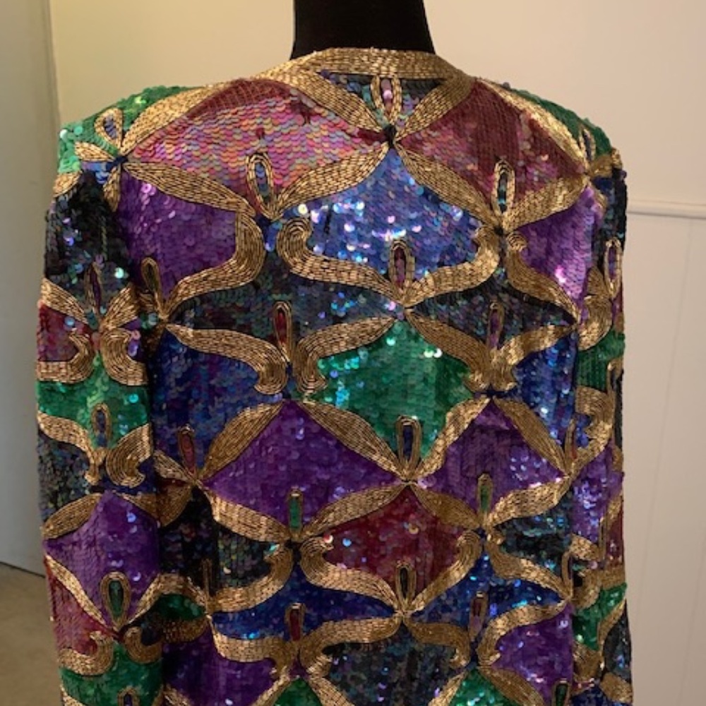 Sequin and Beaded Evening Jacket by Designer, Lawrence Kozar, NY